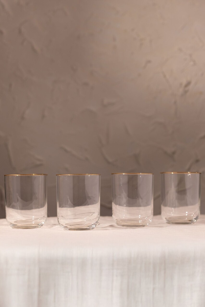 Set pahare, Hermia, 127RKL1117, Auriu / Transparent - imagine 5